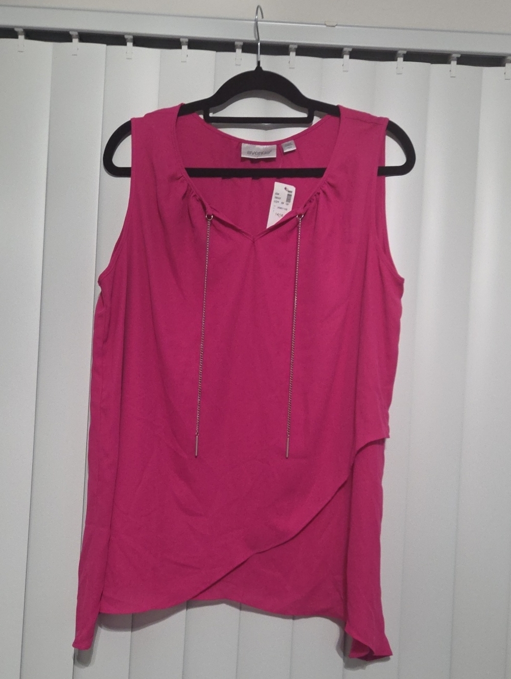 Avenue Pink Sleeveless Drawstring V-Neck Tank